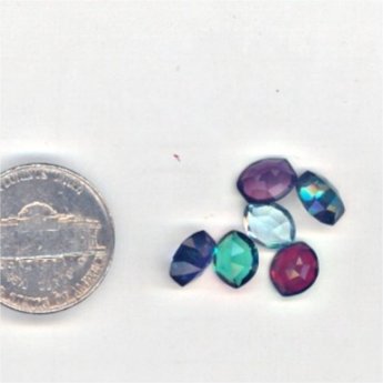 50 VINTAGE ASST GLASS NAVETTE 8x6x4mm GEM JEWELS