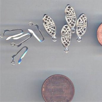 24 SILVER OVAL FILIGREE PUSH PULL 19mm CLASPS