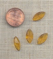 24 VINTAGE GLASS STAR TOPAZ 15x7mm NAVETTE GEMS