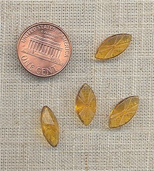 24 VINTAGE GLASS STAR TOPAZ 15x7mm NAVETTE GEMS