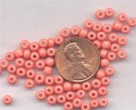 200 VINTAGE GLASS CORAL SMOOTH ROUND 4mm BEADS