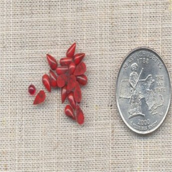 200 VINTAGE RED JASPER MATRIX 5X3mm TEAR CABOCHONS