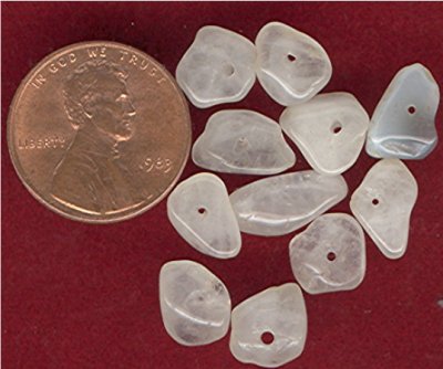 24 VINTAGE GENUINE WHITE AGATE NUGGET BEADS