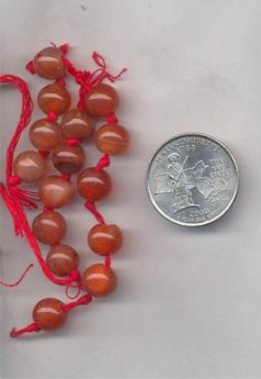 24 VINTAGE GENUINE CORNELLIAN 10mm ROUND SMOOTH BEADS