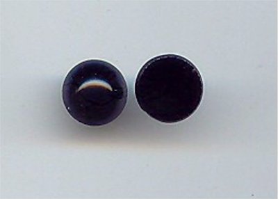 (image for) 24 VINTAGE JET BLACK GLASS 10.5mm ROUND HIGH DOME CABOCHONS