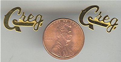 6 VINTAGE BRASS "GREG" NAME PLATE FINDINGS