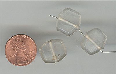 50 VINTAGE GLASS 15X14mm. CRYSTAL SEXTA BEADS