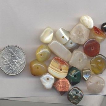 19 VINTAGE GENUINE MIXED 18mm SMOOTH NUGGET BEADS