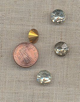 (image for) 8 VINTAGE GLASS CRYSTAL 11mm RHINESTONE GEMS
