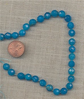 6 VINTAGE GENUINE BLUE QUARTZ FACETED 8mm. ROUND BEADS