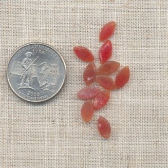 100 VINTAGE CARNELLIAN 10X5mm GLASS NAVETTE CABOCHONS