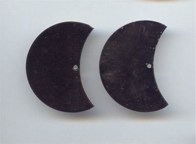 3 VINTAGE AUSTRIAN SILVER 1 HOLE CRESCENT 2" FINDINGS