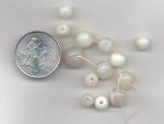 100 VINTAGE GENUINE WHITE AGATE ASSORTED ROUND BEADS